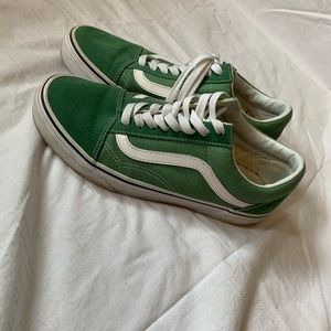 Green old skool vans.
